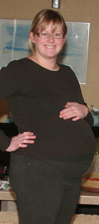 Stine Guldhammer fotograferet den 12. december 2007. Kort tid før Mikkel skulle fødes.